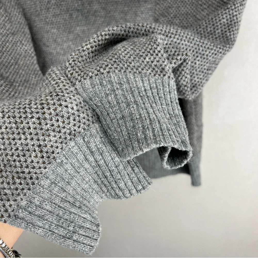 J. Crew‎ Rugged Merino Wool Blend 1/4 Zip High Neck Sweater Size Large